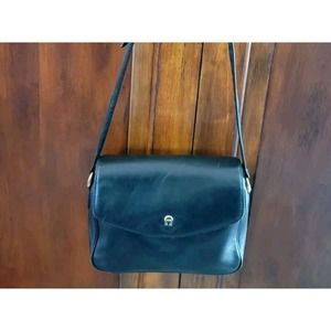 Etienne Aigner Black Leather Vintage Shoulder or Crossbody Bag
